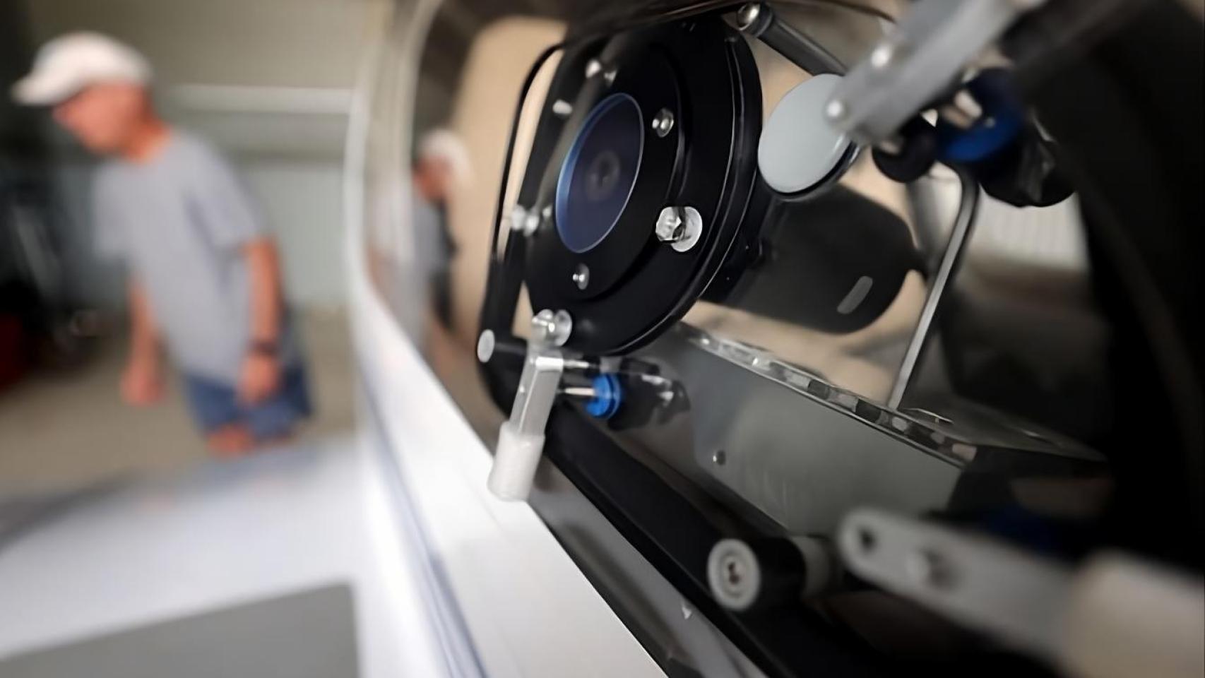 Sensor antihielo en un avión