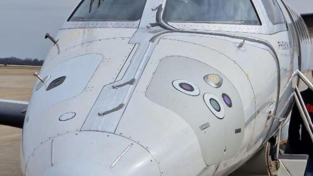 Avión de prueba con los sensores antihielo