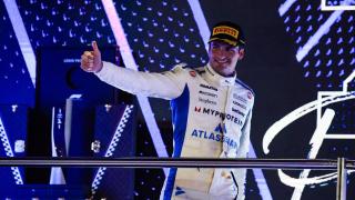 Carlos Sainz Jr, en el podio de Fórmula 1