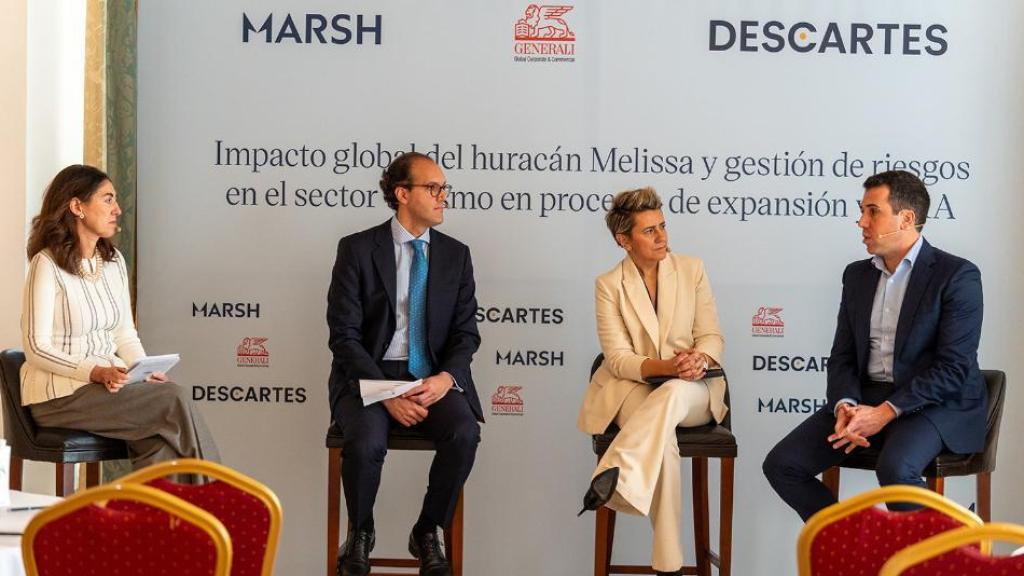 Patricia Puerta, Head of Generali GG&C Iberia & Latam; Juanma Marqués, Commercial Director Iberia de Descartas; José Alberto Granda, Risk Manager de RIU Hotles y Rocío Pereira, responsable del área de Alternative Risk para Europa Continental, Oriente Medio y África.
