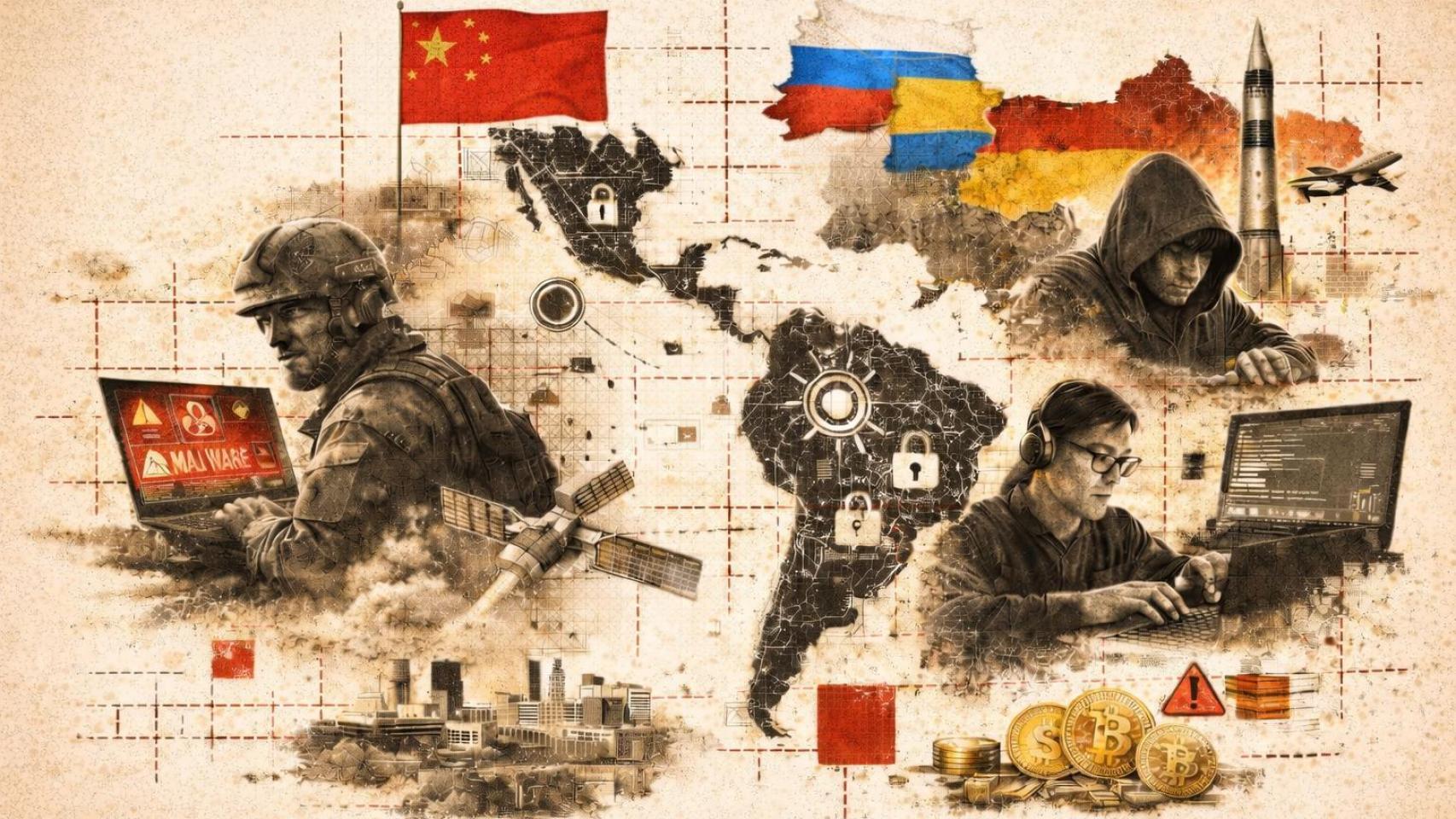 Amenazas cibernéticas y geopolíticas globales.