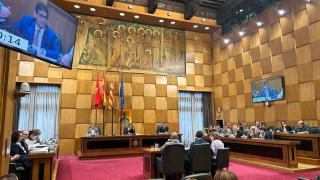 El salón de Plenos del Ayuntamiento de Zaragoza, este miércoles.