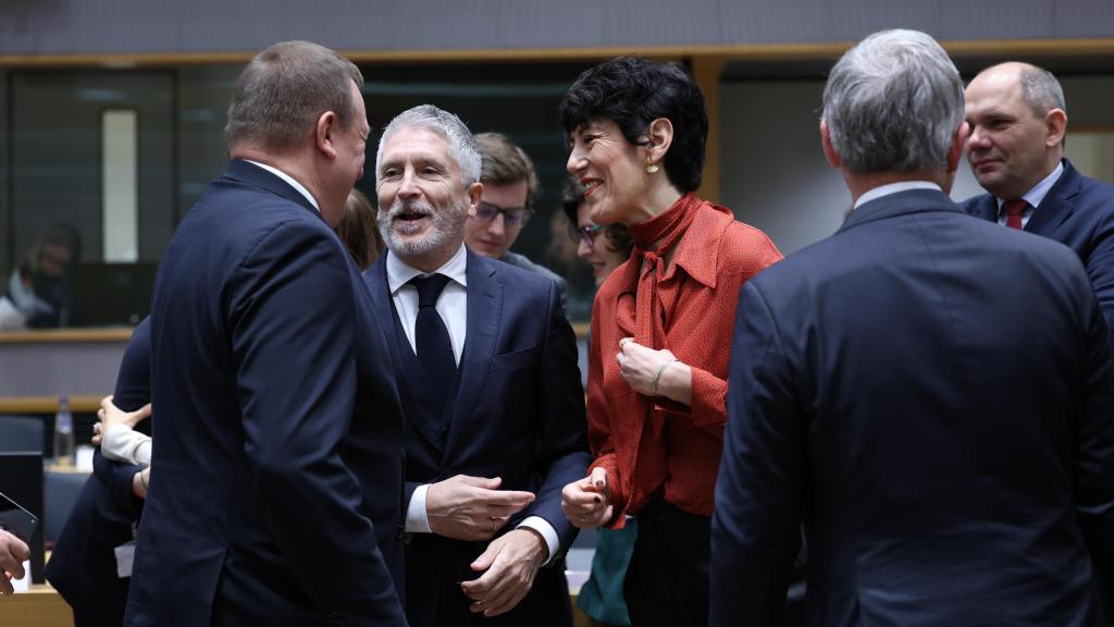 Elma Saiz y Marlaska, durante la última reunión de ministros del Interior de la UE en diciembre de 2025