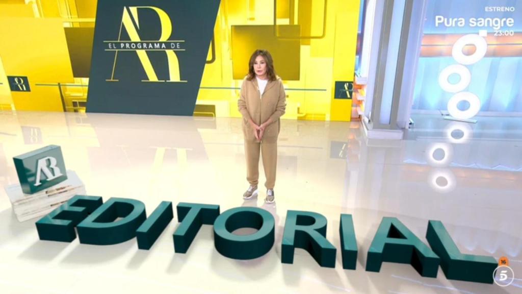 Ana Rosa Quintana, durante su editorial de este miércoles.