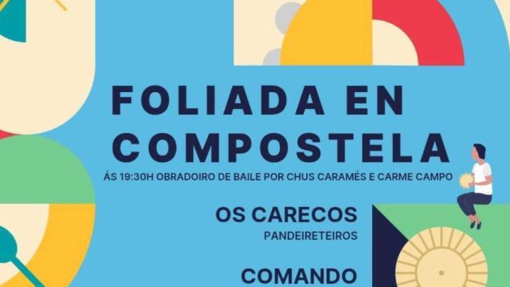 Cartel de la Foliada en Compostela que tendrá lugar este viernes