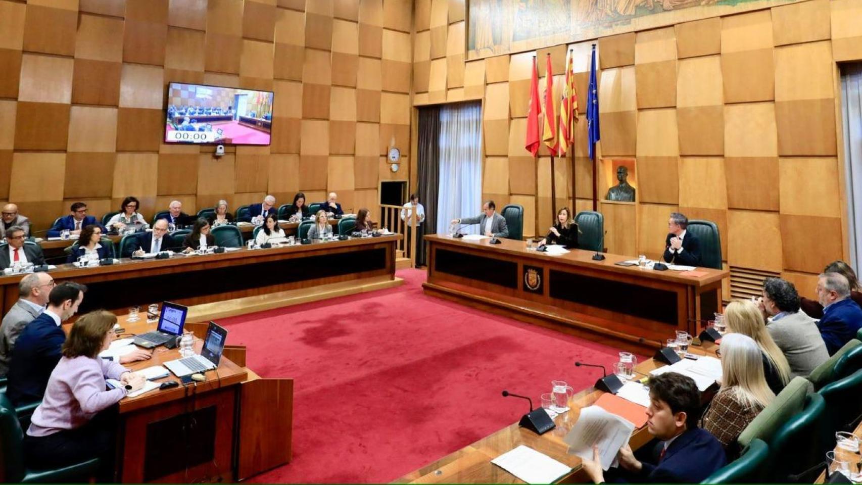 El Pleno celebrado este miércoles, en Zaragoza.