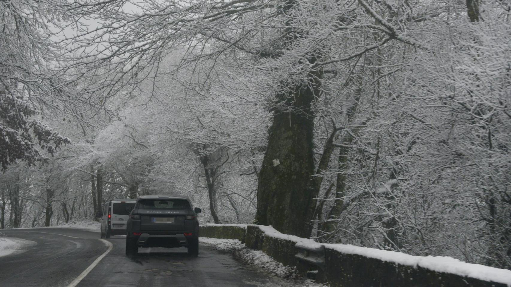 Nevada caída en Ourense, Galicia (España)