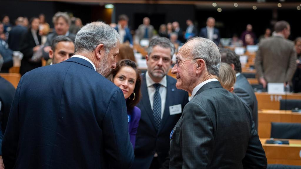 Parte de la delegación malagueña en el Parlamento Europeo.