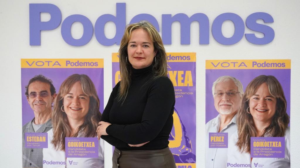 María Goikoetxea, candidata de Podemos-Alianza Verde a la presidencia del Gobierno de Aragón