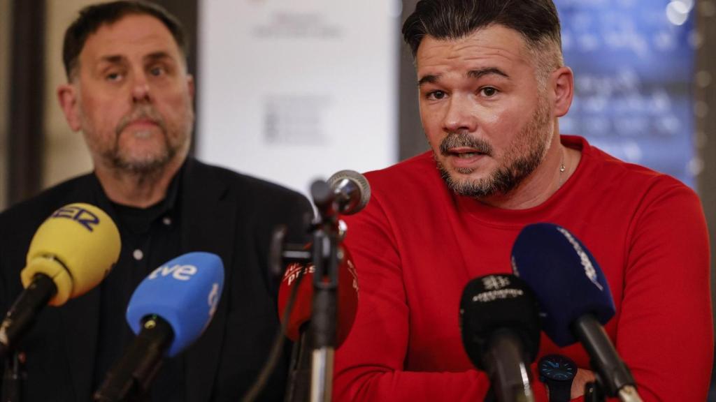 Oriol Junqueras y Gabriel Rufián en Valencia.