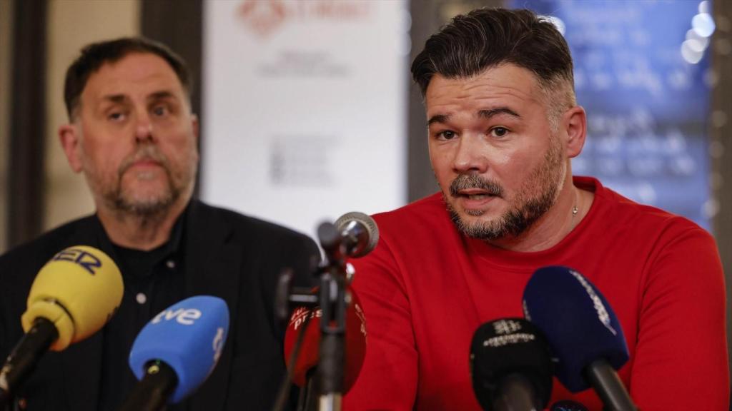 Oriol Junqueras y Gabriel Rufián este miércoles en Valencia. Rober Solsona / Europa Press