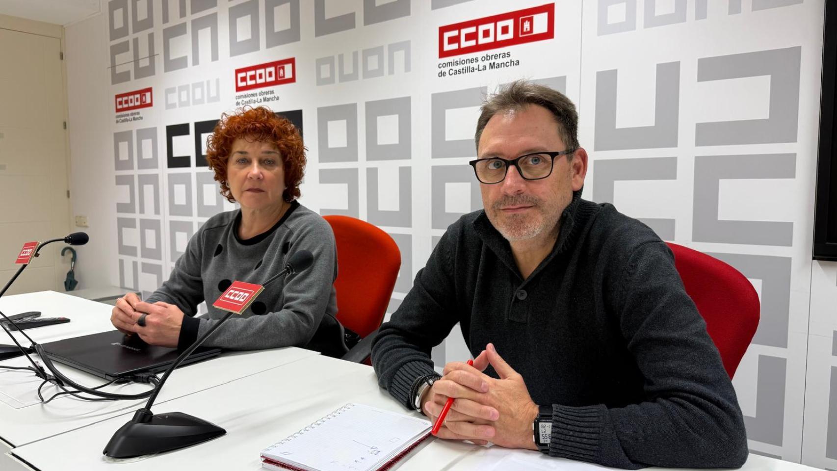 Los dirigentes sindicales Maribel Cabañero y Juan Carlos García. Foto: CCOO.