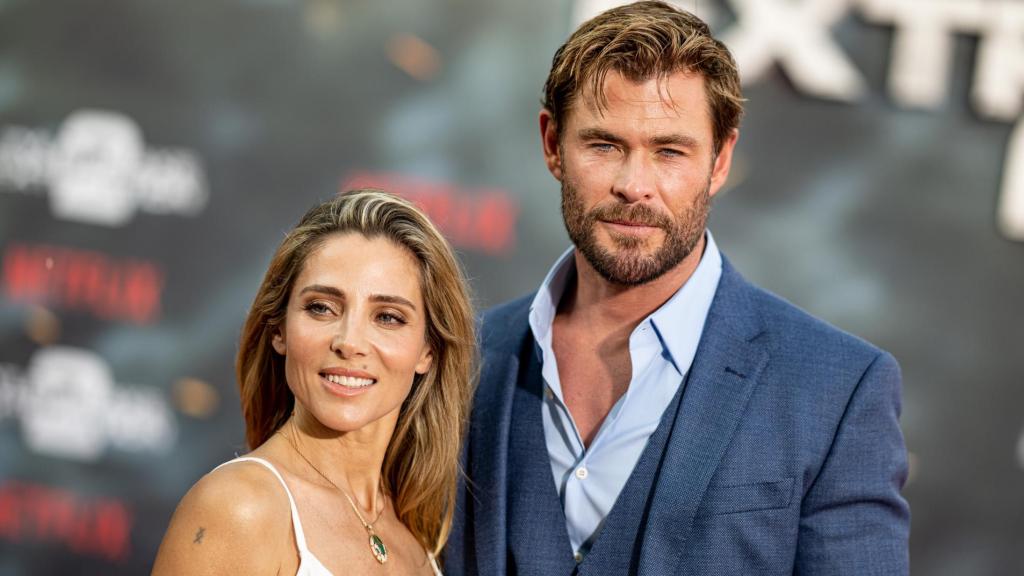 Elsa Pataky y Chris Hemsworth en la presentación de Tyler Rake en Berlín. Año 2023.
