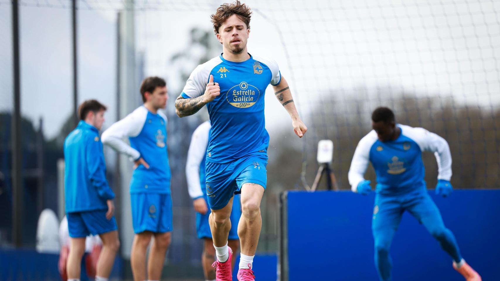 Entrenamiento del Dépor en el Dépor Training Center.
