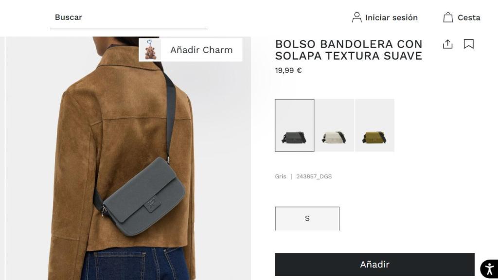 Bolso bandolera textura suave. Ref. 243857_DGS