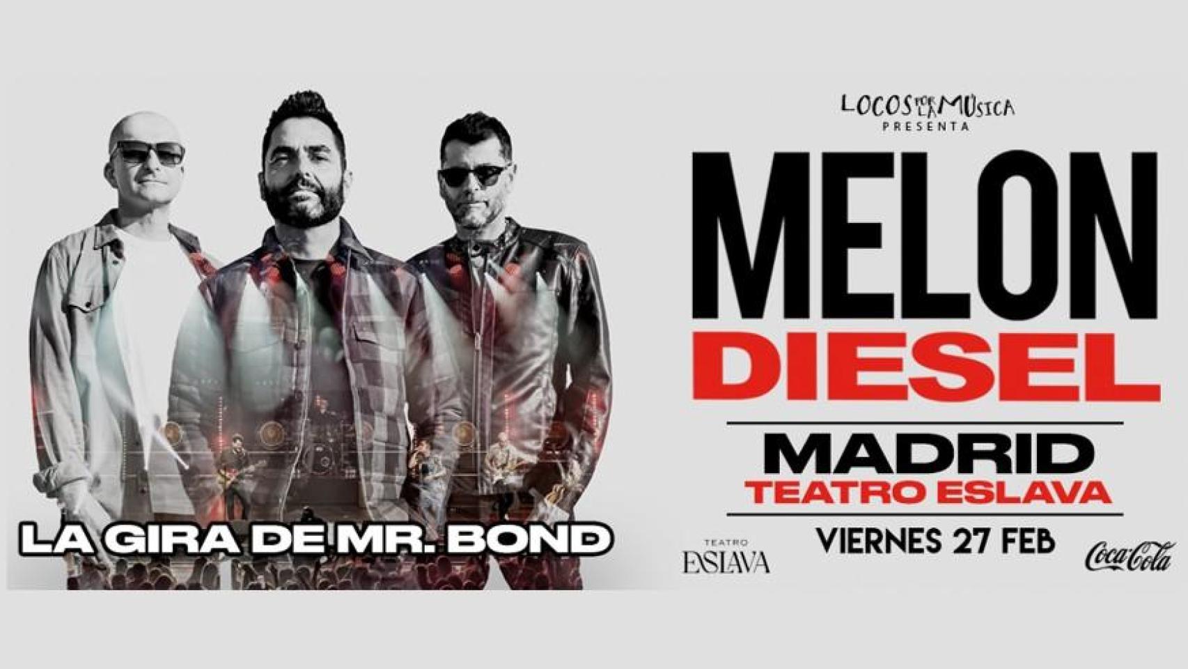 Cartel oficial de la gira de Melón Diesel