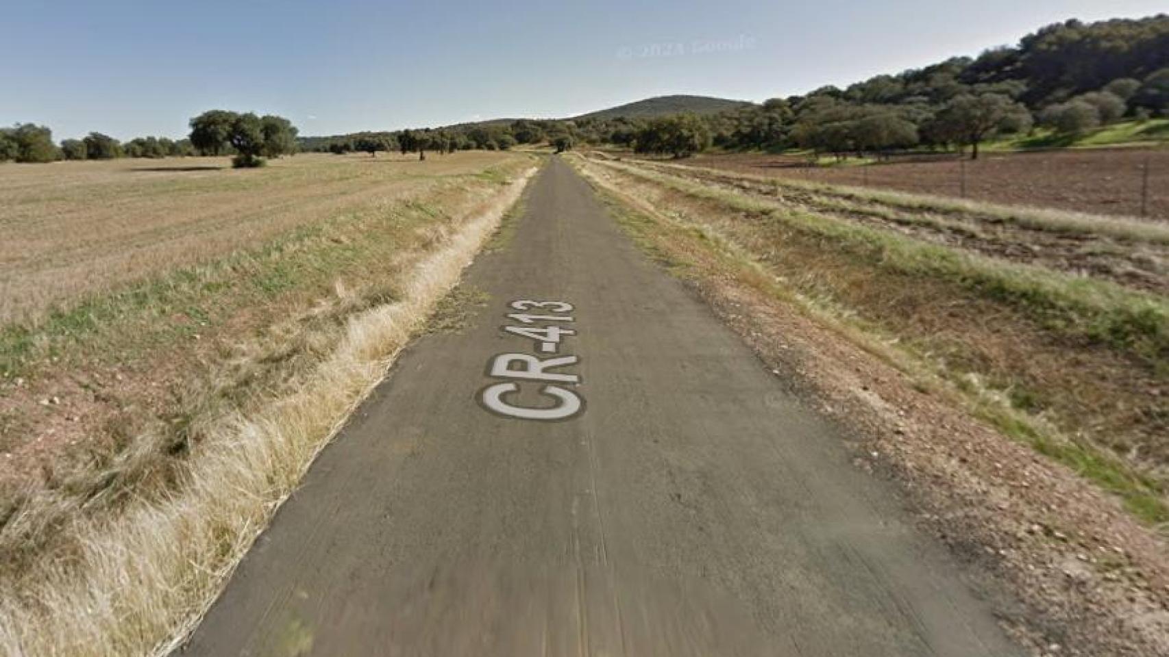 CR-413 entre Luciana y Los Pozuelos (Ciudad Real). Foto: Google Maps.