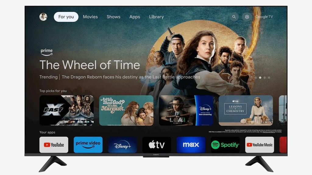 Google TV en la Xiaomi TV A65