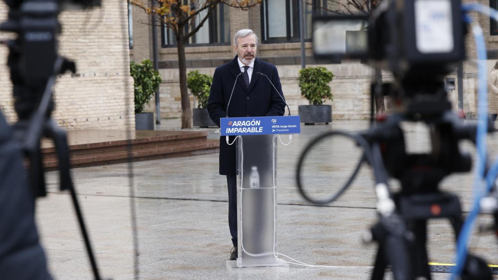 Jorge Azcón, en rueda de prensa este jueves