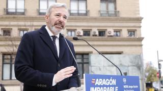 Jorge Azcón, en un acto de campaña este jueves