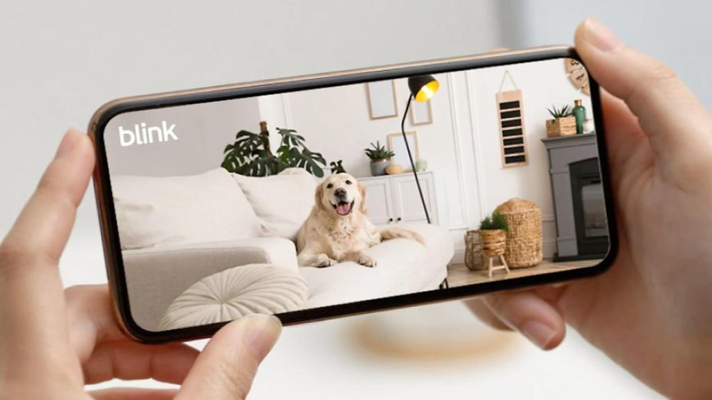 Móvil con la app de Blink