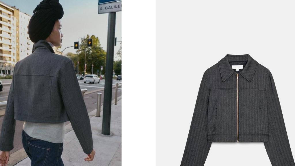 Blazer cropped espiga. Ref. 1478/352/922