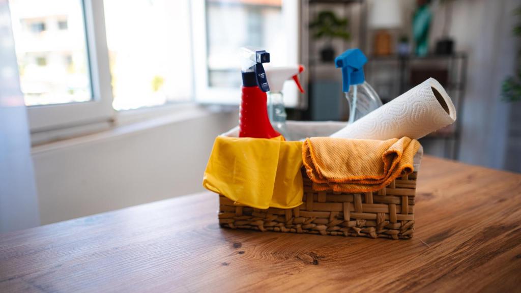 Productos de limpieza de cocina.