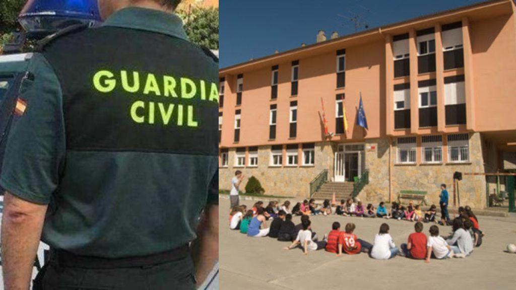 La Guardia Civil detuvo al vecino de Navaleno. A la derecha, fotografía de archivo del colegio