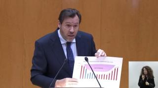 Óscar Puente durante su comparecencia en el Senado.