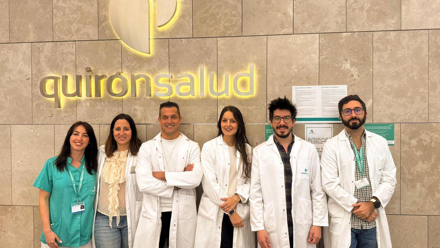 De izda. a dcha. enfermera Scholz y doctores Luque, Jiménez, Macías, Salazar y Amaral.