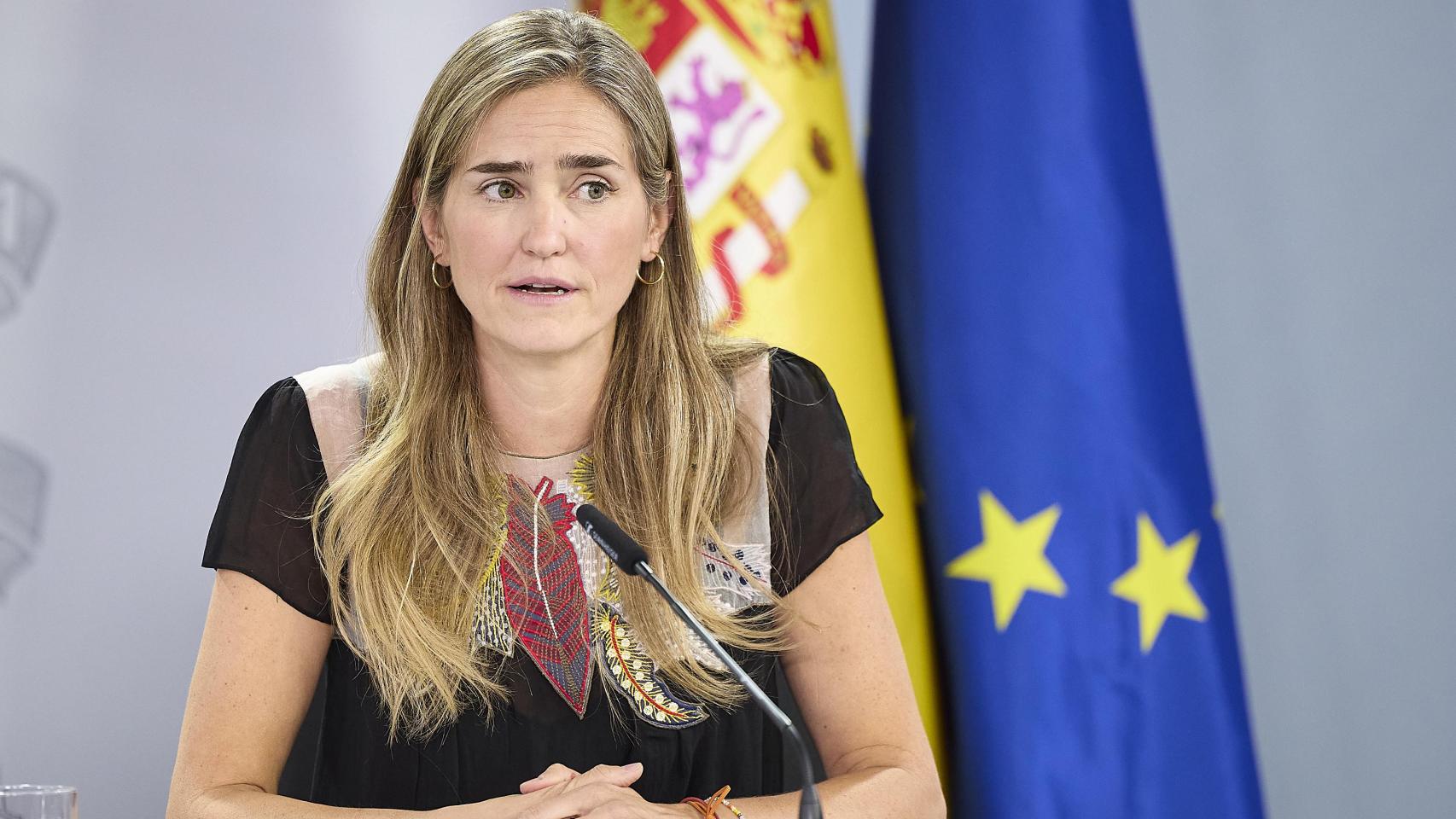 La vicepresidenta tercera y ministra para la Transición Ecológica, Sara Aagesen, durante una rueda de prensa posterior a la reunión del Consejo de Ministros.
