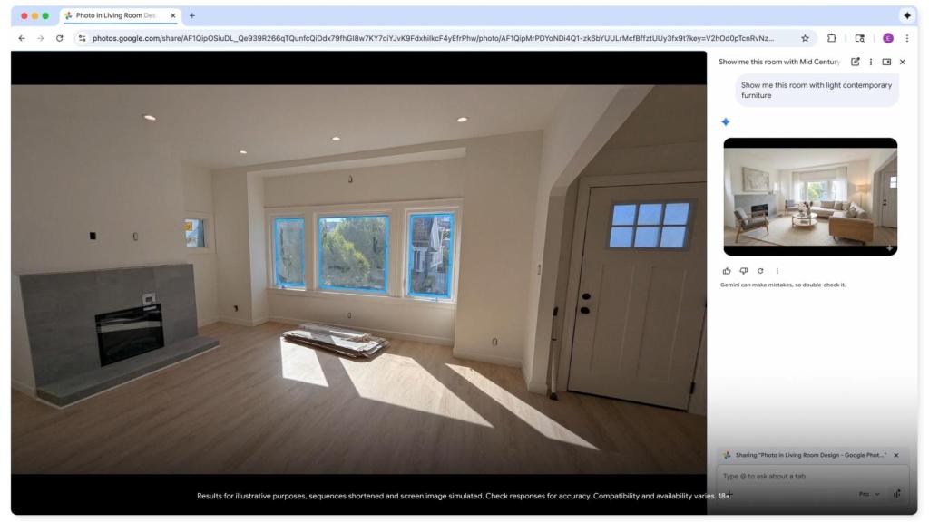 El panel lateral con la edición de imágenes de Nano Banana