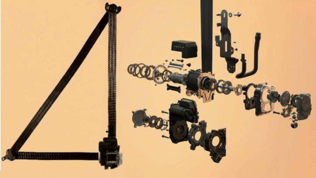 Los componentes del cinturón de seguridad multiadaptativo de Volvo.