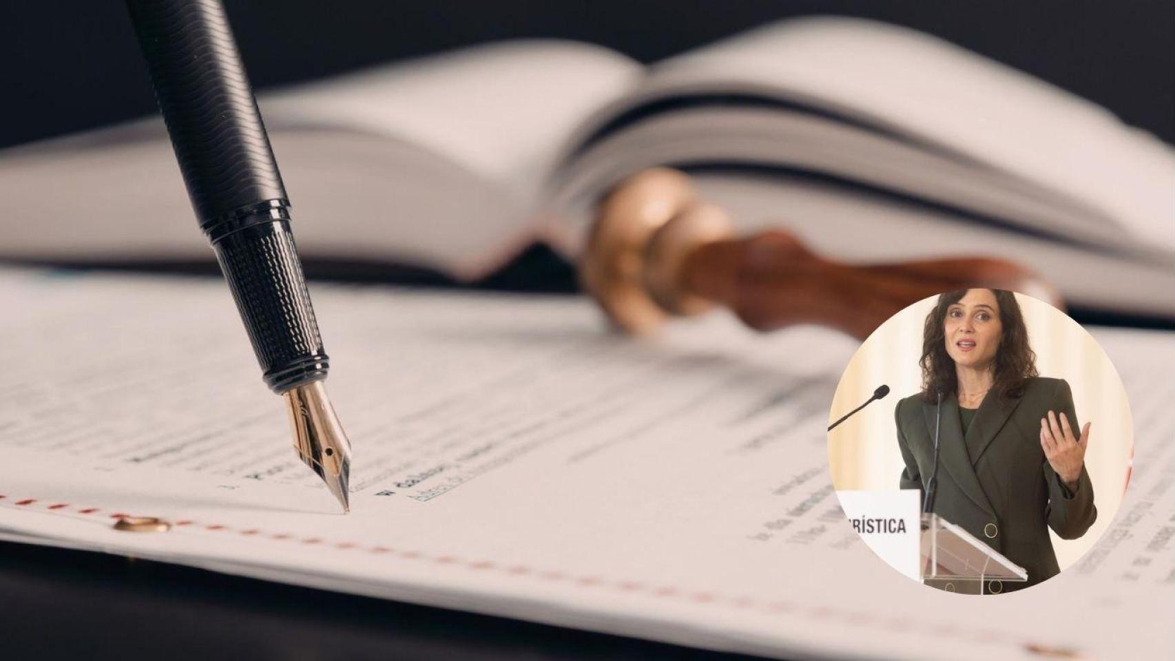 Montaje de Isabel Díaz Ayuso, presidenta de la Comunidad de Madrid.