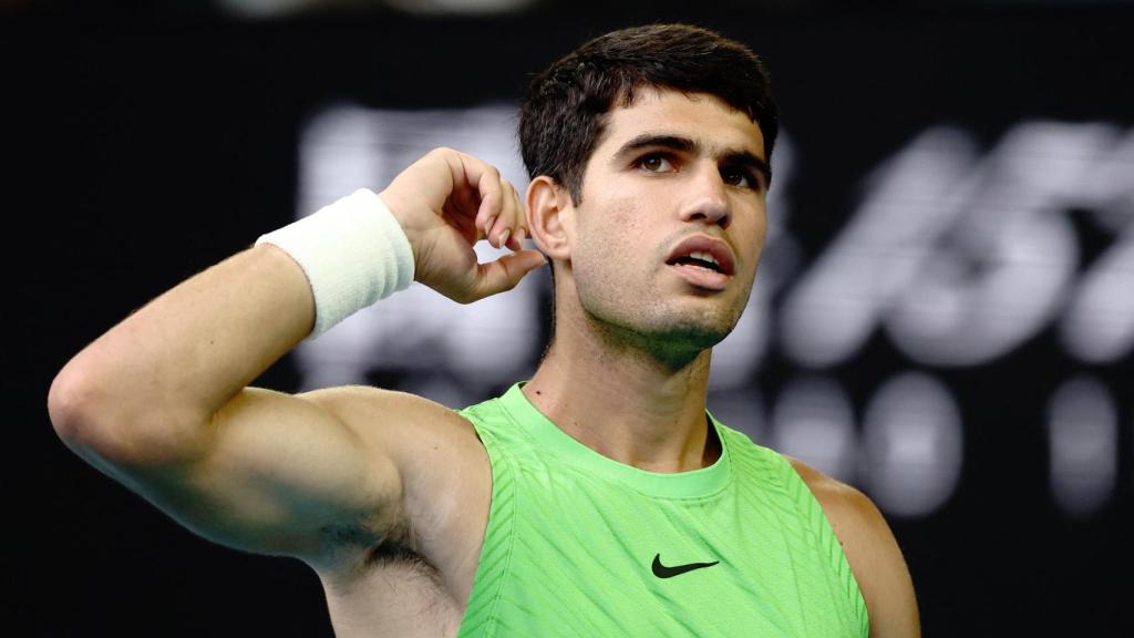 Carlos Alcaraz, en el partido ante Zverev