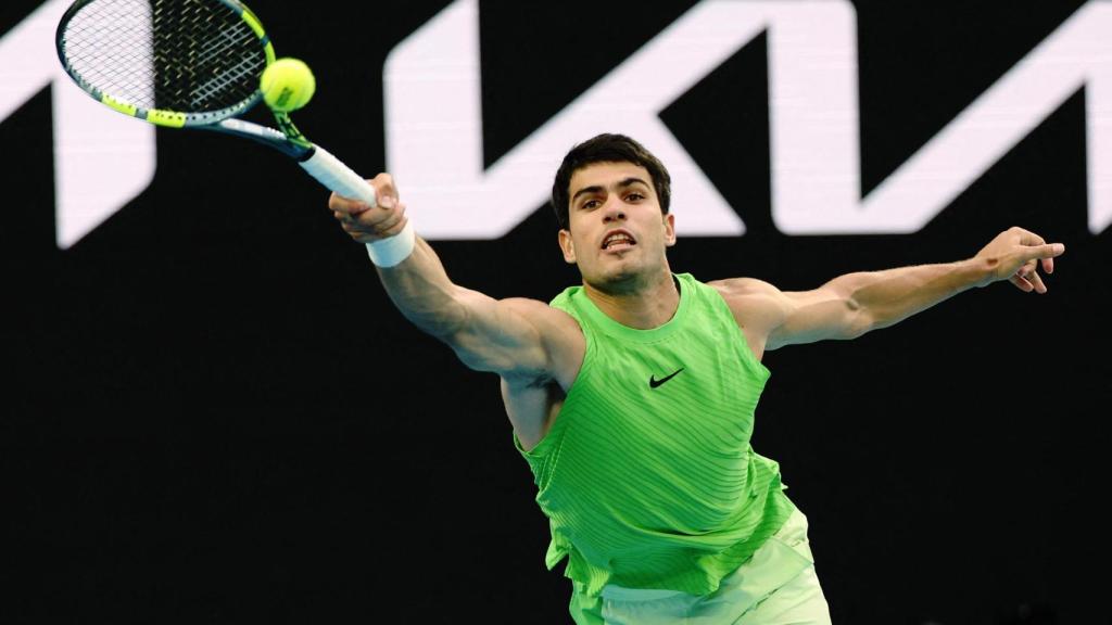 Carlos Alcaraz, en el partido ante Zverev.