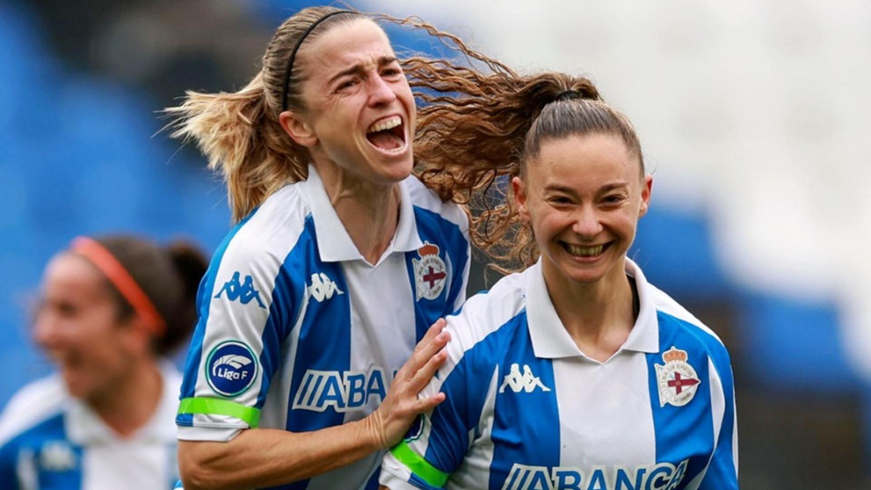 Las jugadoras del Dépor Abanca, con el brazalete verde en 2025.