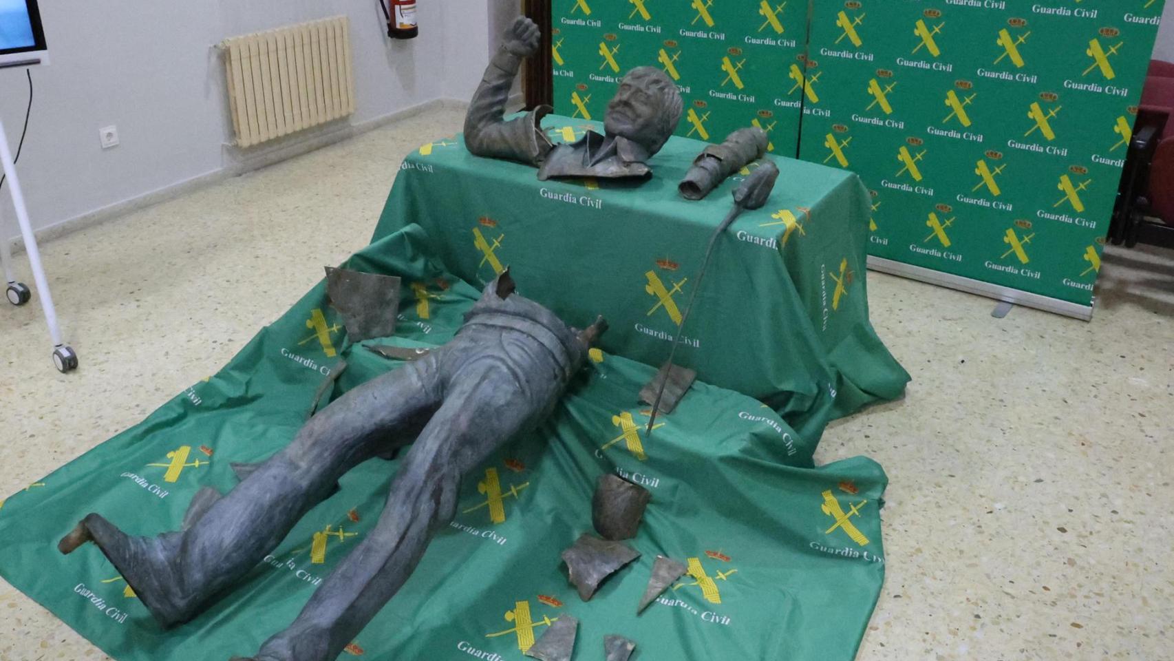 Hallan troceada y preparada para la venta la estatua de Severiano Ballesteros: detenido un joven de Santander