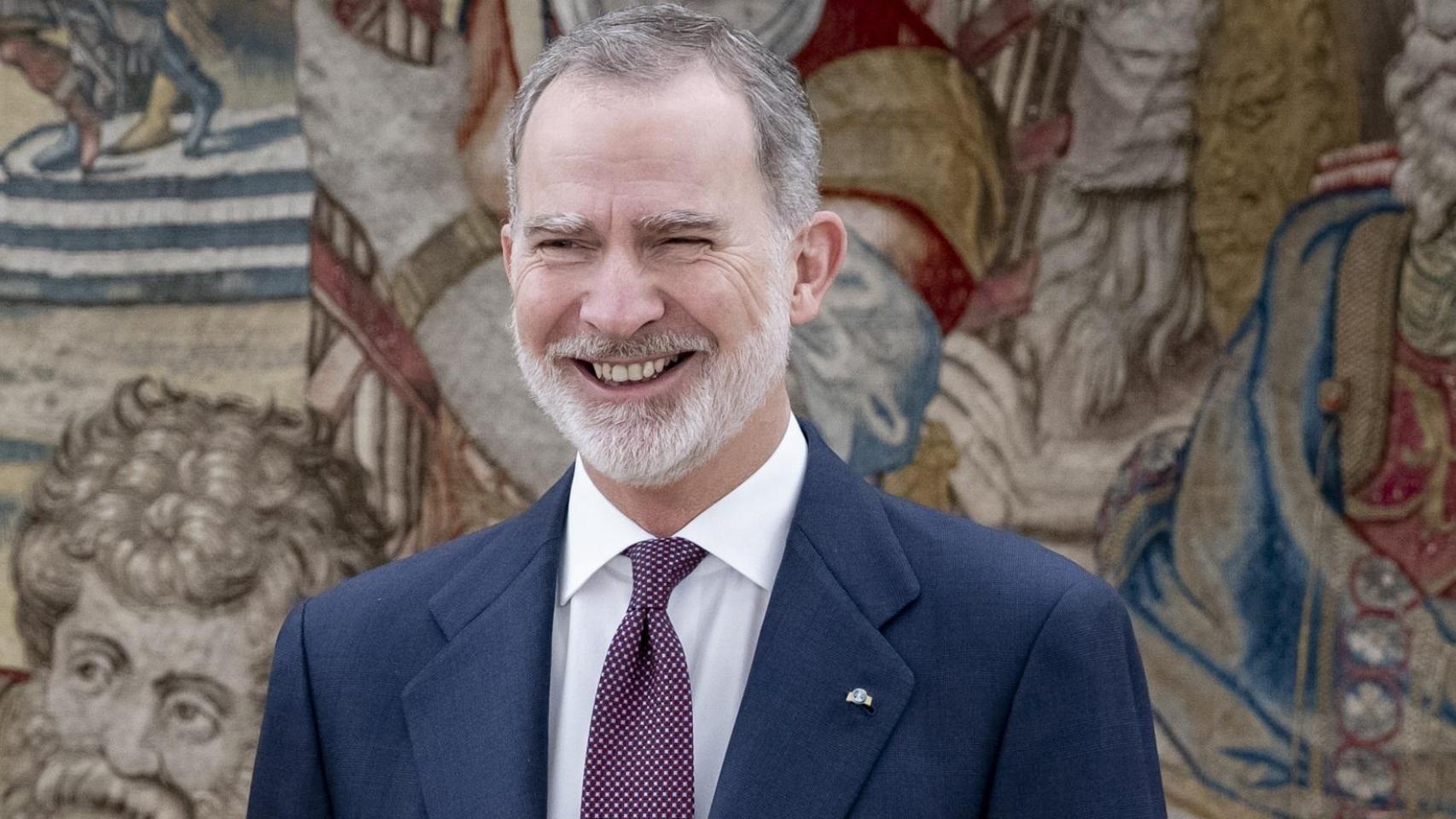 Felipe VI, este viernes, 30 de enero, durante un encuentro en el Palacio de la Zarzuela.