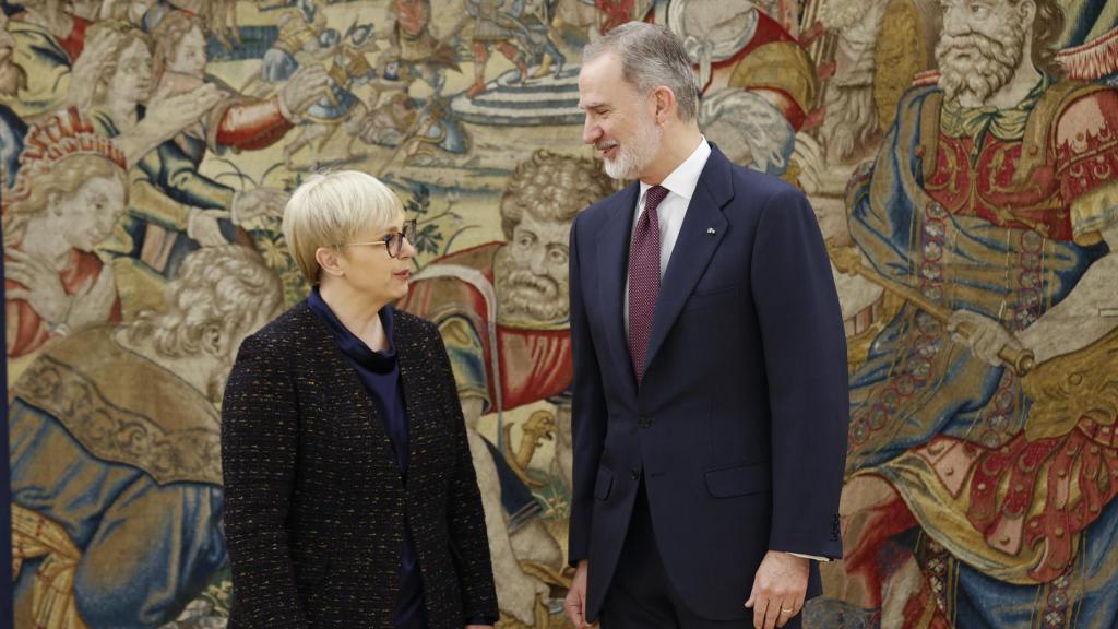 Felipe VI, junto a la presidenta de la República de Eslovenia, Nataša Pirc Musar.