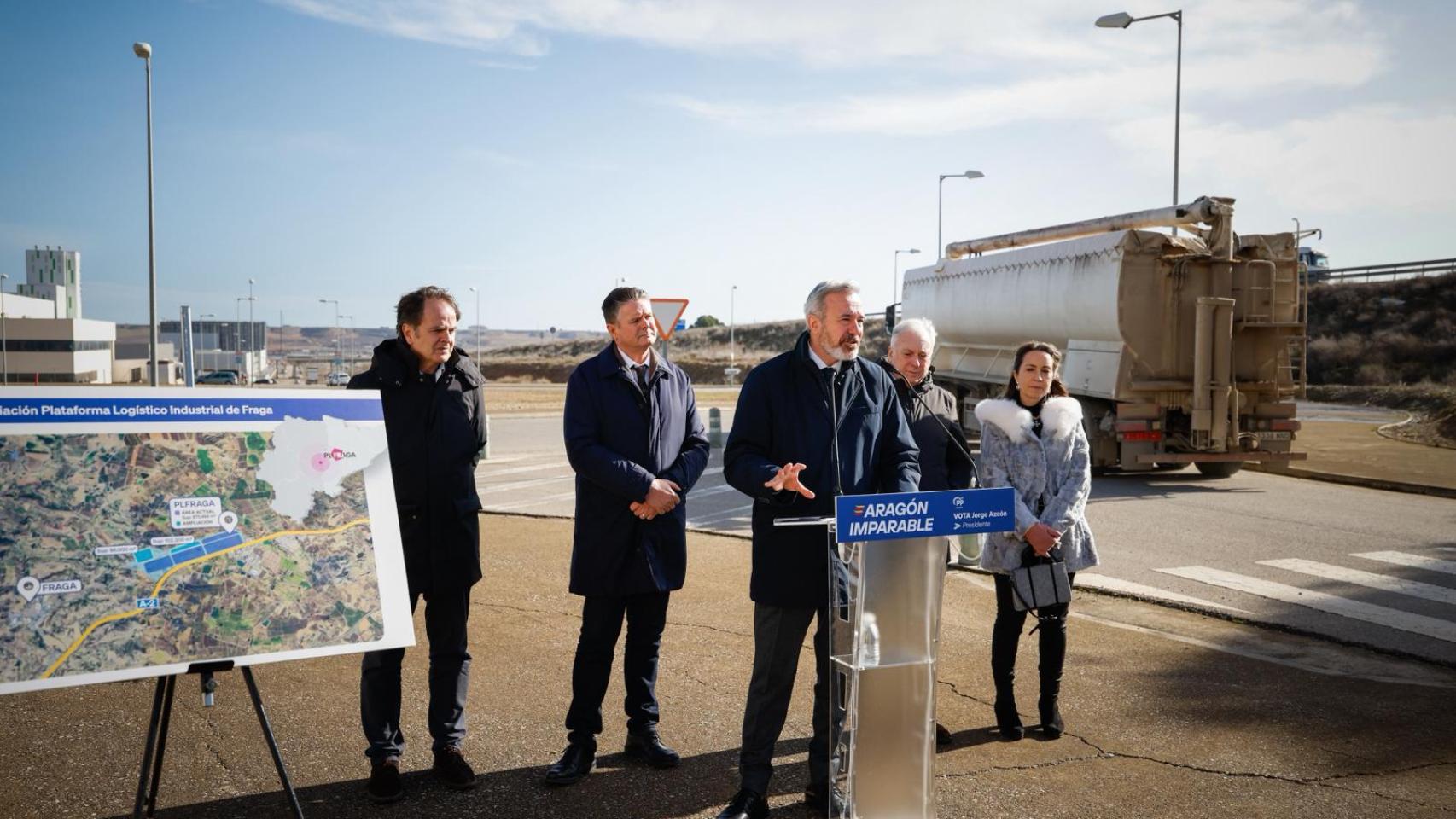 Azcón, en un acto de campaña en Fraga
