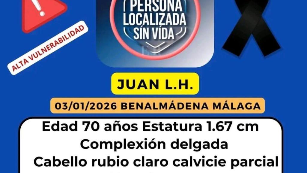 El cartel de desactivación de la alerta.