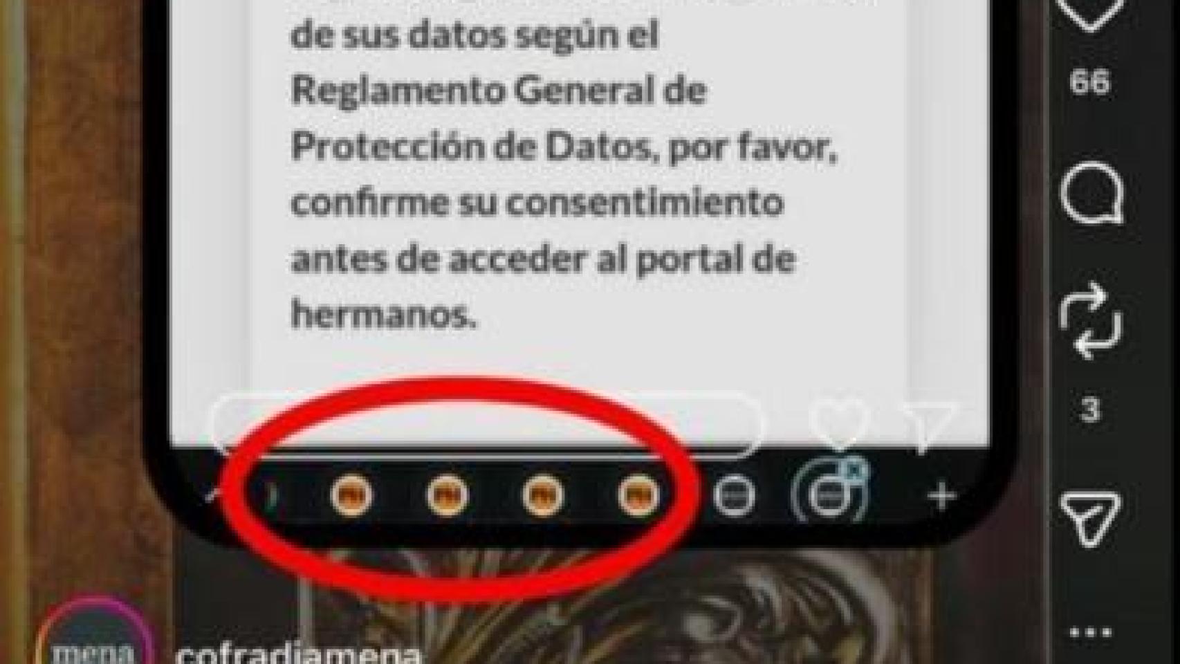 Una captura de la publicación ya eliminada.
