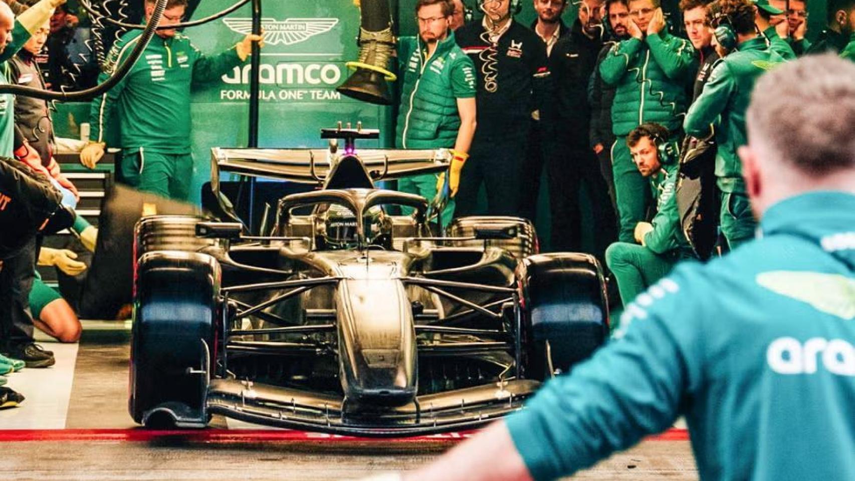 El AMR26 de Aston Martin, durante los test de Barcelona.