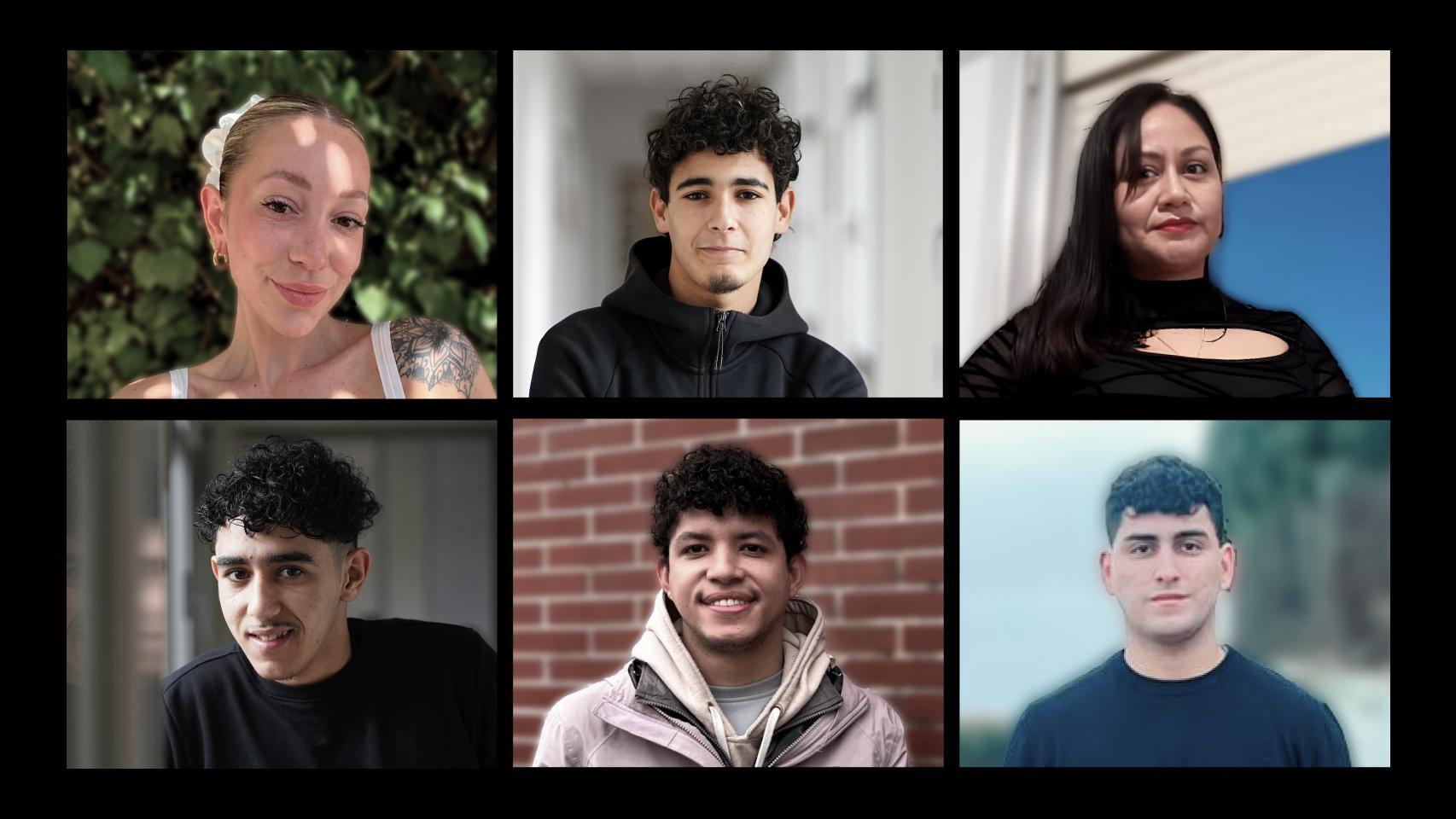 De arriba abajo y de izquierda a derecha, Ana Sategna, Mouhssine Ghazal, Giobvana Toscano, Mohammed El Maimouni, Maicol Tovar y Jaziel Ribotta.