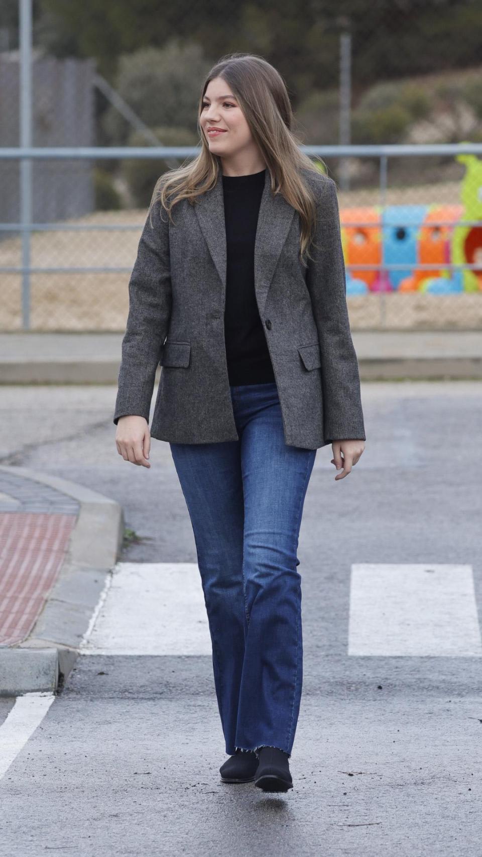 La Infanta a su llegada a las instalaciones de la ONCE.