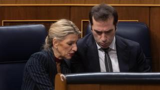 Yolanda Díaz, vicepresidenta segunda y ministra de Trabajo, y Carlos Cuerpo, ministro de Economía.