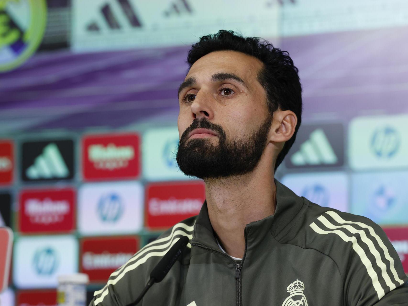 Álvaro Arbeloa, en rueda de prensa con el Real Madrid
