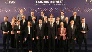 Alberto Núñez Feijóo, este fin de semana en Zagreb (Croacia) junto al lesto de líderes del Partido Popular Europeo.