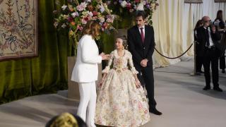 Marta Mercader, fallera mayor infantil de Valencia 2026, en la Exaltación de Carmen Prades.